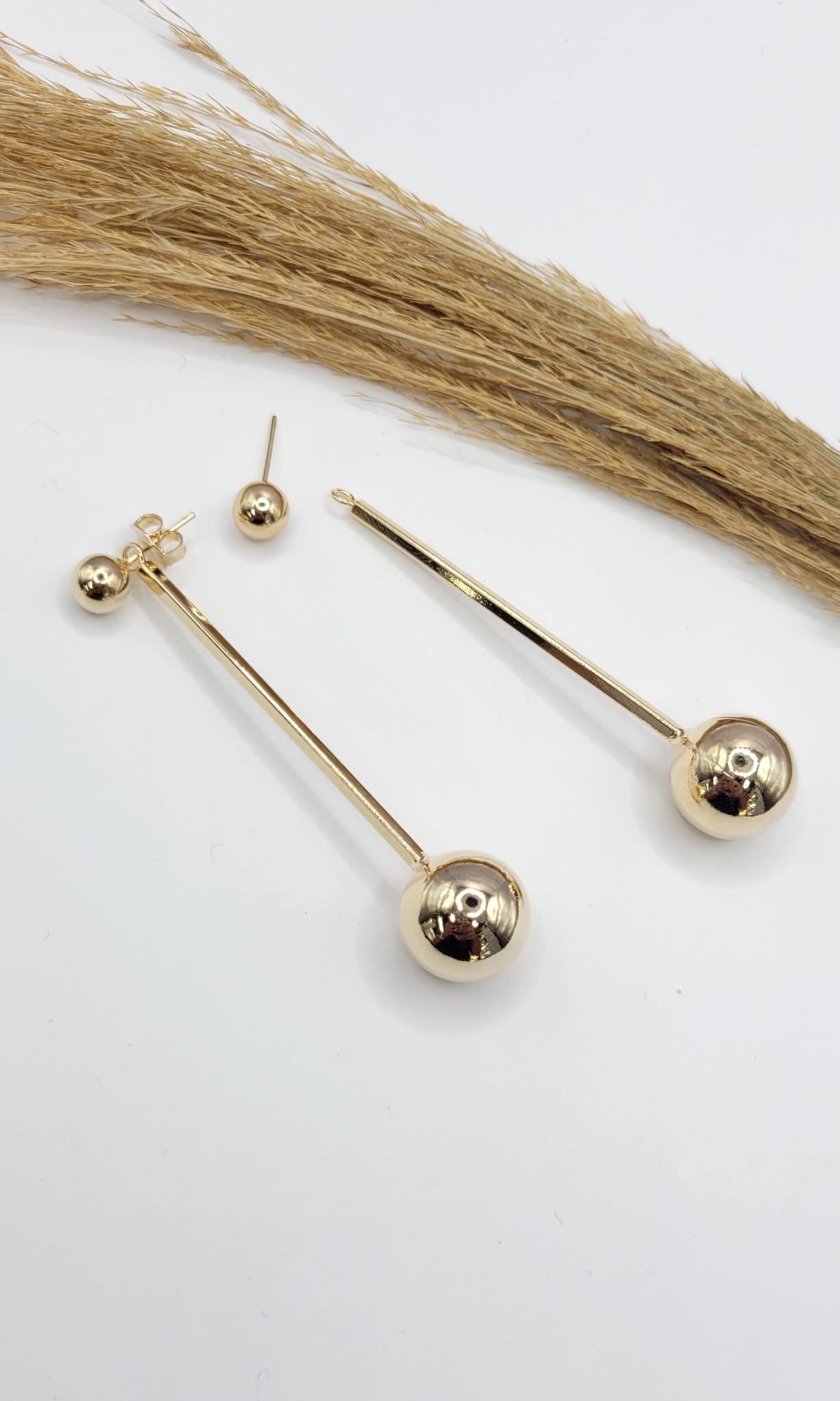 Long ball earrings